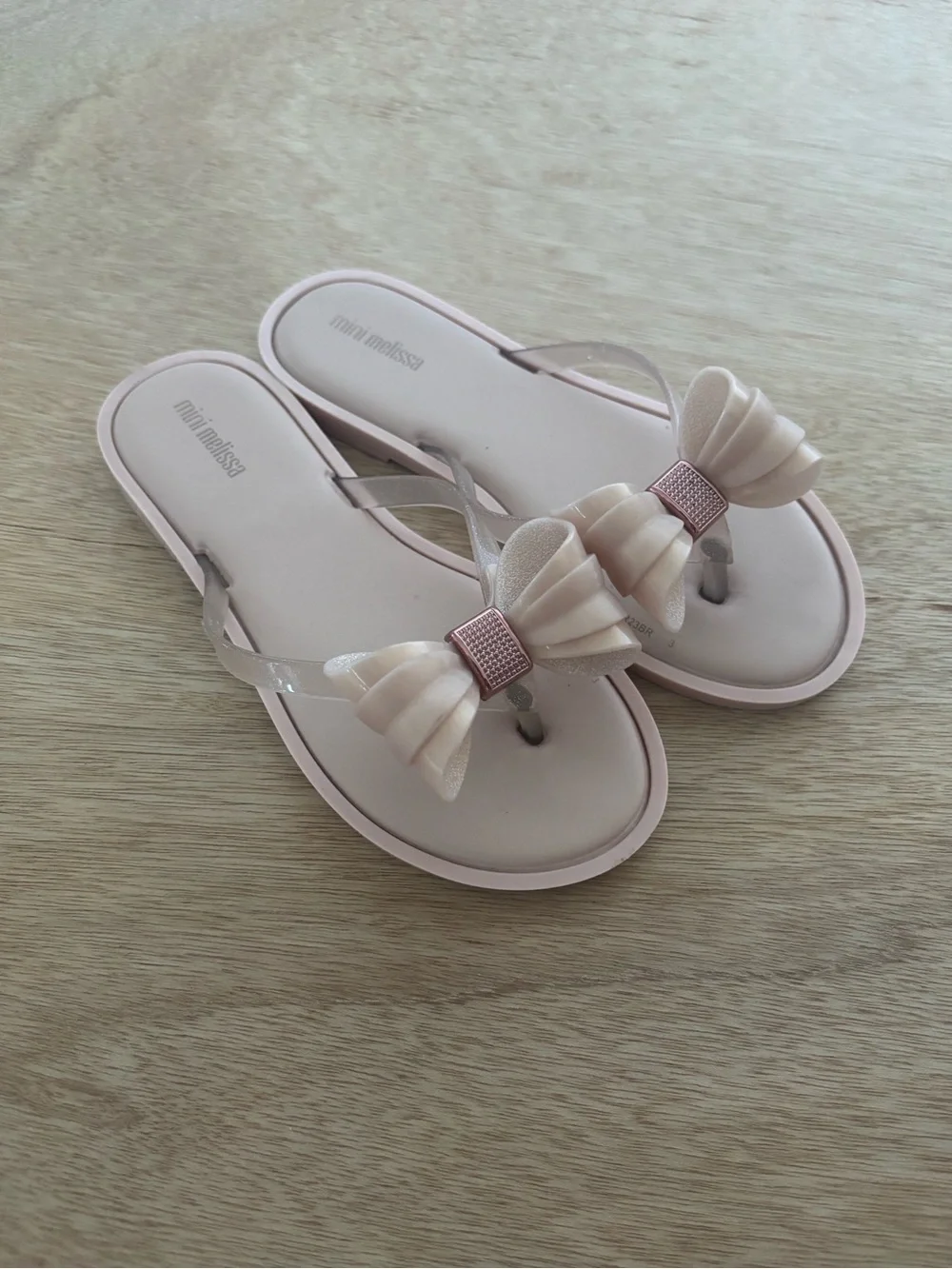 Mini Melissa Pink Bow Jelly Sandals Size 4 Coquette Balletcore Vegan